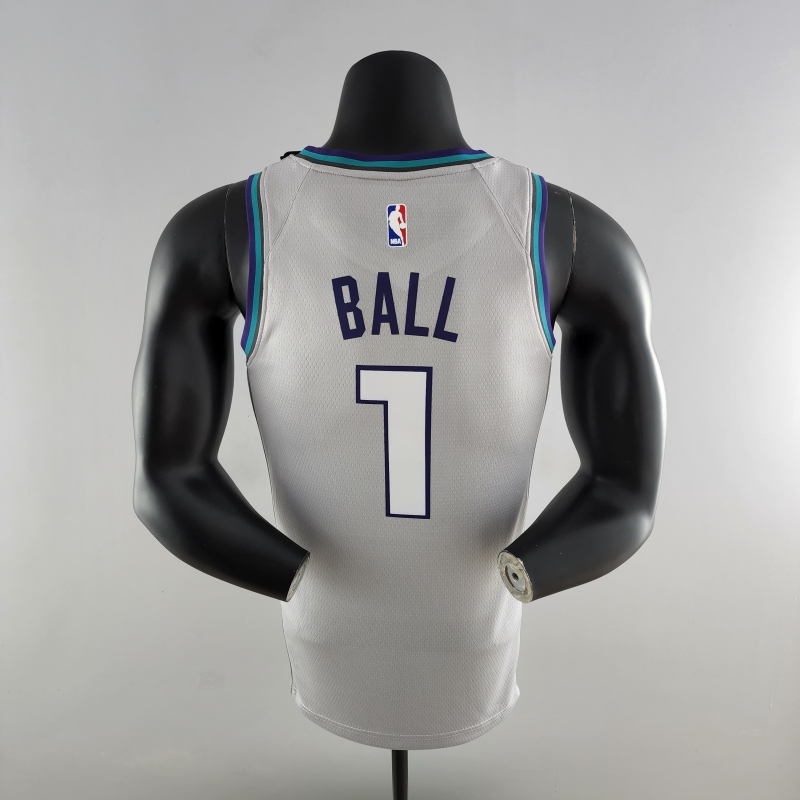 2019 Ball #1 Charlotte Hornets Grey NBA Jersey