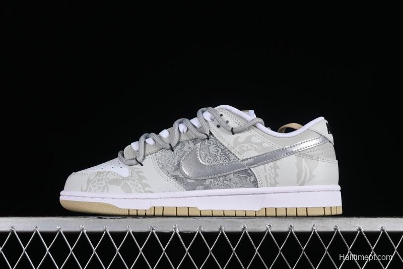 Nike Dunk Low SB Year of the Dragon Limited Edition Silk Patchwork Casual Skate Shoes - DV0833-100