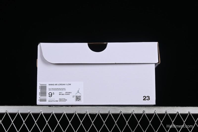 Nike Air Jordan 1 Low AJ1 Black Grey Red Hook Low-Top Culture Basketball Shoes - DC0774-062