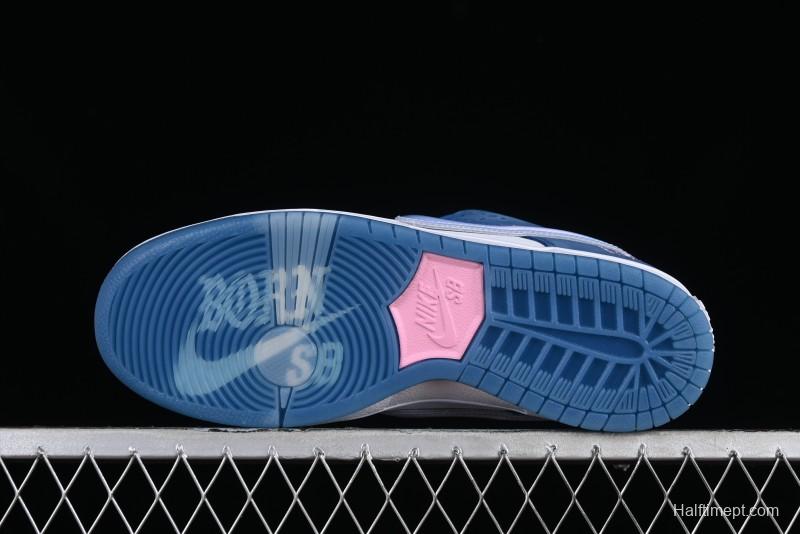 Nike Born x Raised x Nike SB Dunk Low Premium Skate Shoes with Special Foam Swoosh and Snowflake Perforations - FN7819-400