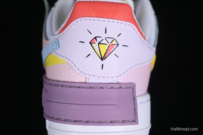 Nike Air Force 1 Shadow Lightweight Elevated Low-Top Versatile Sneakers - CW2630-141