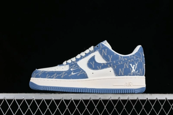 Nike Air Force 1 '07 Low LV Collaboration - Denim Double Swoosh Low-Top Casual Sneakers - HD1968-028