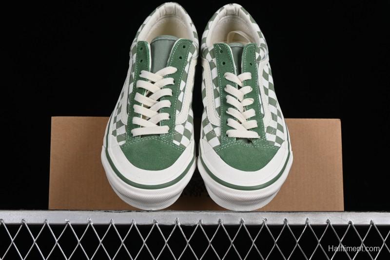 Vans Old Skool Reissue 136 Checkerboard Green Retro Canvas Shoes - VN000MT6V0N