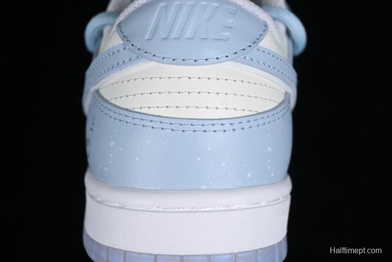 Nike Dunk Low SB Casual Sneakers in Light Blue with Sea Salt Lime Accents - FJ7743-194