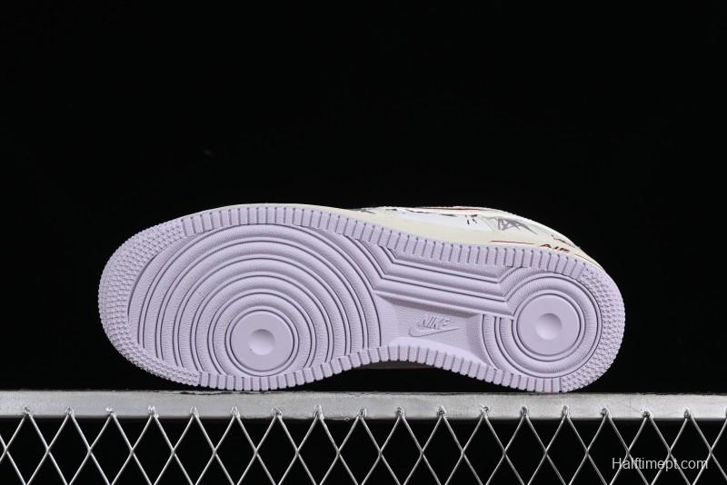 Nike Air Force 1'07 Low "MUD" Casual Sneakers with Bamboo Forest and Wandering Swordsman Print - XC2351-110