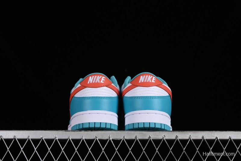 Nike SB Dunk Low Casual Skate Shoes in White Green Orange - DV0833-102