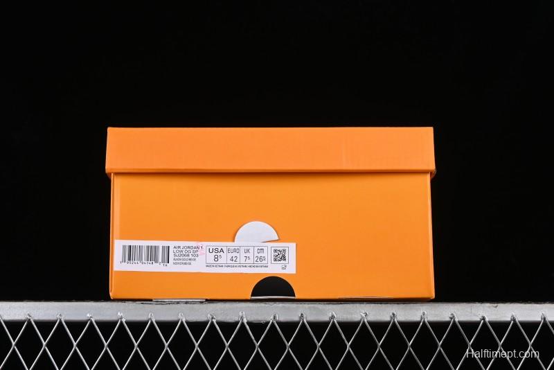 Nike Travis Scott x Fragment Design x Air Jordan 1 Low OG SP AJ1 LV Classic Black Gold Low-top Casual Sneakers - SJ2068-103