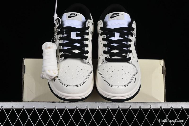 Nike SB Dunk Low UN Collaboration - Beige Black Swoosh Anniversary High-End Custom Low-Top Casual Skate Shoes - FC1688-139