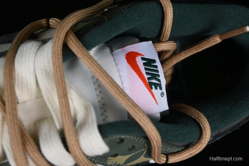 Nike Dunk Low Panda Prank Jungle Crossing - Green Wild Floating Abyss Beige Brown Green SB Lace-Up Low-Top Casual Skate Shoes - FD0350-133