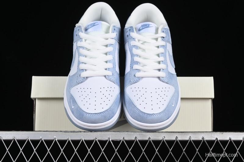 Nike SB Dunk Low Supreme Collaboration - Ice Crystal Blue Anniversary High-End Custom Low-Top Casual Skate Shoes - JH8039-939