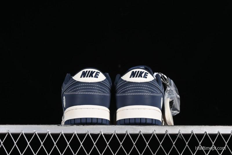 Nike SB Dunk Low BAPE Collaboration - Light Blue Grey Anniversary High-End Custom Low-Top Casual Skate Shoes - BB8969-001