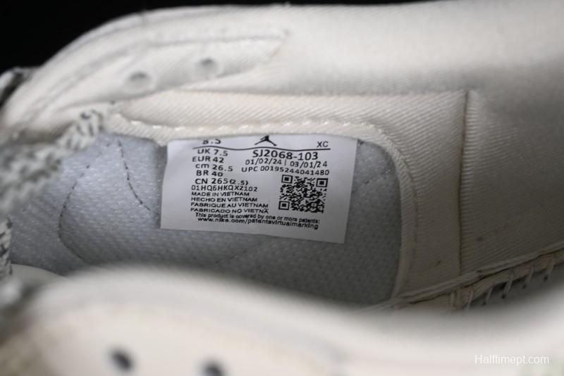 Nike Travis Scott x Fragment Design x Air Jordan 1 Low OG SP AJ1 LV Classic Black Gold Low-top Casual Sneakers - SJ2068-103