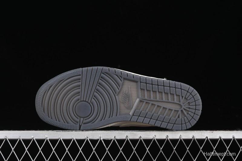 Nike Air Jordan 1 Low Gucci Collaboration - Smoke Grey Pattern High-End Custom Retro Basketball Shoes - DM5688-101