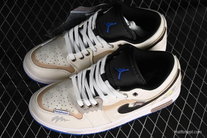 Nike Air Jordan 1 Low Retro Basketball Shoes Panda Mischief Pioneer Rider - 553560-140