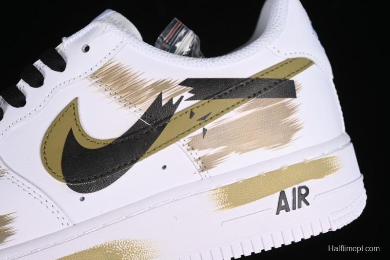 Nike Air Force 1 '07 Low Casual Sneakers with Anime-Inspired Hand-Painted Design and Triple Swoosh Shadow - CW2288-111