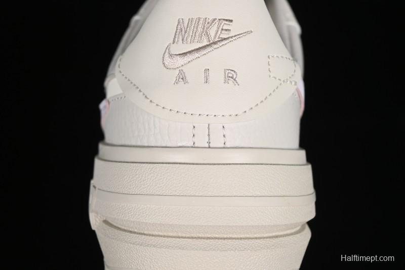 Nike Air Force 1 PLT AF ORM Triple White Low Top Casual Sneakers - DJ9946-108