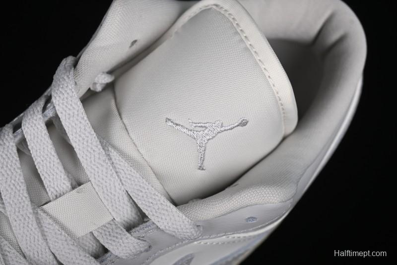 Nike Air Jordan 1 Low Casual Sneakers in White-Grey - FQ7687-300