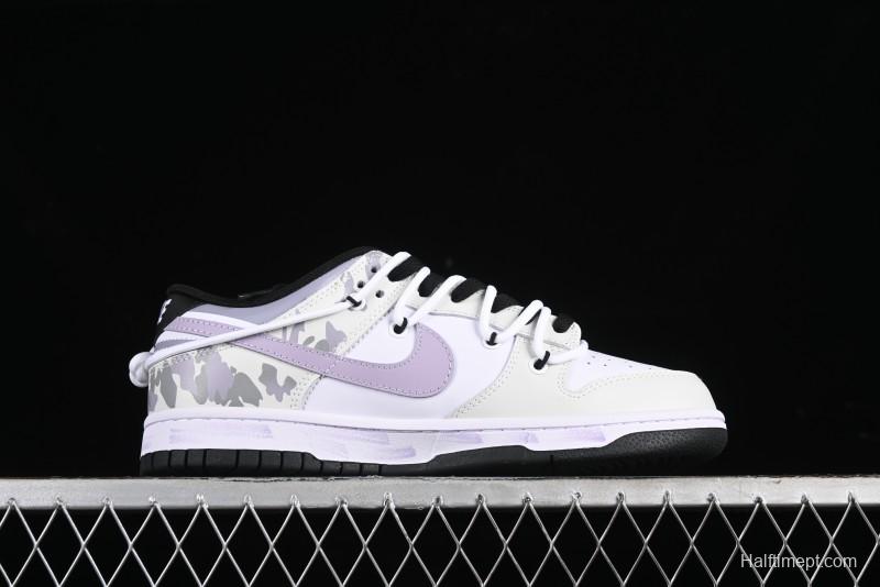 Nike Dunk Low SB Special Mission Camo Navy Black White Purple Grey Skateboarding Shoes - DD1391-100