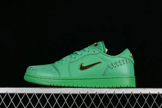 Nike Air Jordan 1 Low "Method of Make" Casual Sneakers in Green and Gold - FN5032-300