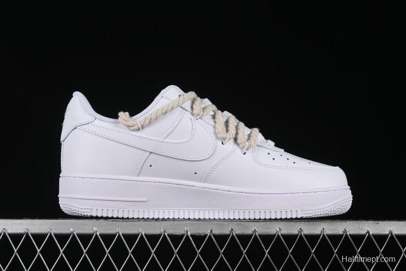 Nike Air Force 1 '07 Low White Deconstructed Casual Sneakers - CW2288-046