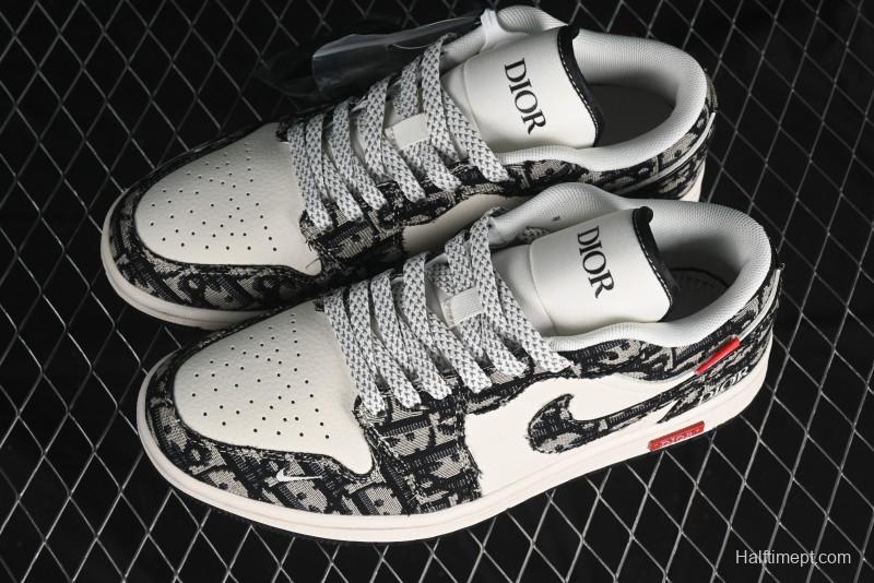 Nike Air Jordan 1 Low AJ1 Dior Collaboration - White Black Red Label Retro Basketball Shoes - SJ9950-036
