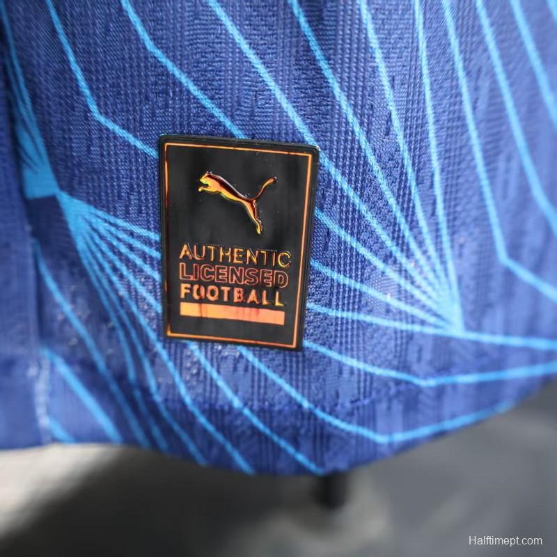 Player Version 25/26 RB Bragantino Blue with Geometric Pattern and Red Bull Logo Jersey