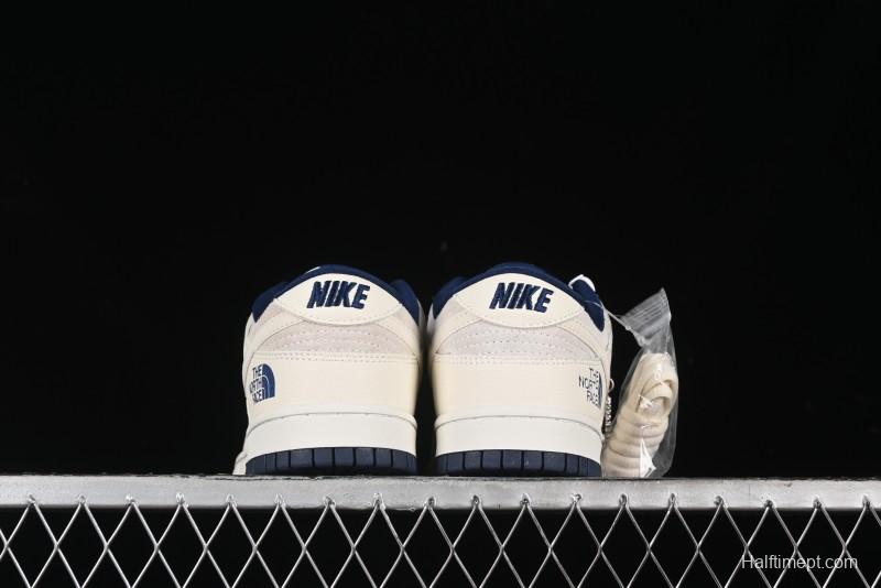 Nike SB Dunk Low The North Face Collaboration - Grey Pigskin White Swoosh Anniversary Custom Low-Top Casual Skate Shoes - KK1333-006