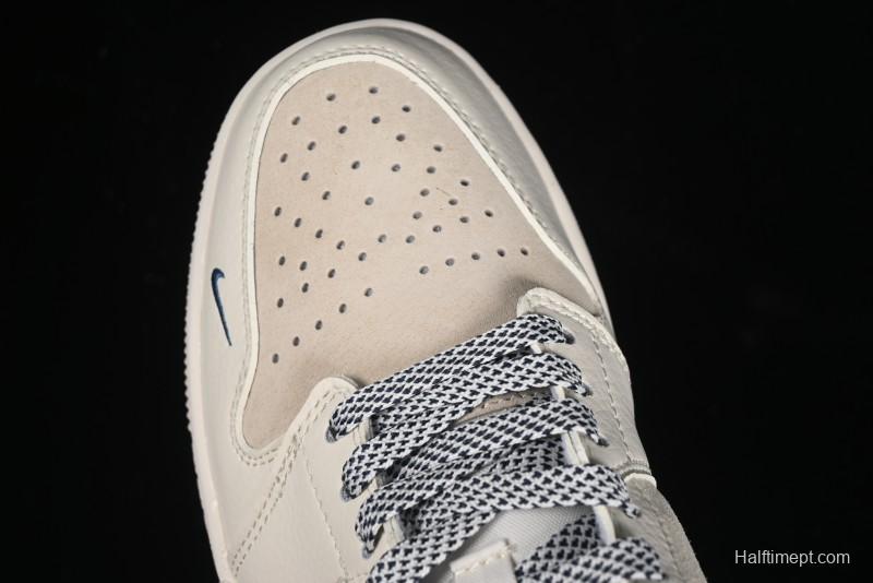 Nike Air Jordan 1 Low Stussy Collaboration - Light Beige Retro Basketball Shoes - SJ9950-027