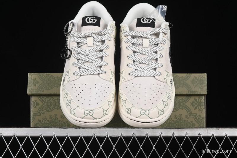 Nike SB Dunk Low Gucci Collaboration - Crystal Green Pattern Anniversary High-End Custom Low-Top Casual Sneakers - XY1688-104