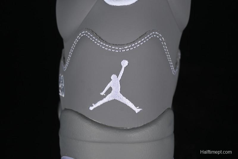Nike Air Jordan 5 Retro Basketball Shoes with Grey Wolf Colorway - 136027-005