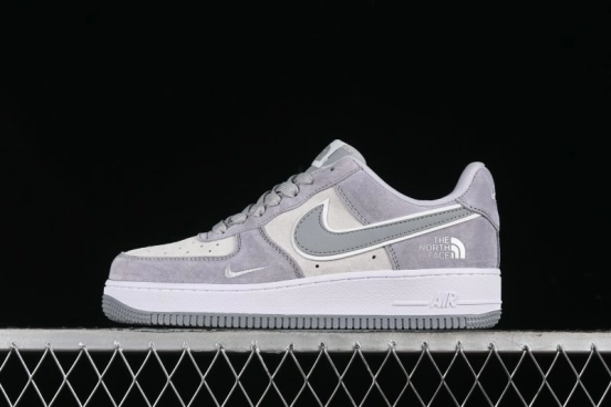 Nike Air Force 1 '07 Low The North Face Collaboration - Silver Grey Pigskin Sneakers - KK3333-004