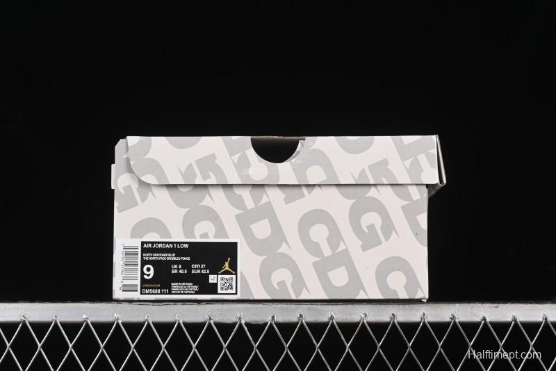 Nike Air Jordan 1 Low AJ1 The North Face Collaboration - Suede Grey Retro Basketball Shoes - DM5688-111