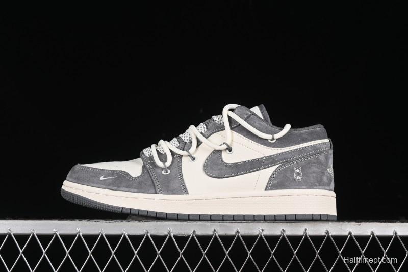 Nike Air Jordan 1 Low Retro Basketball Shoes with Custom Bear Collaboration - SJ9950-018