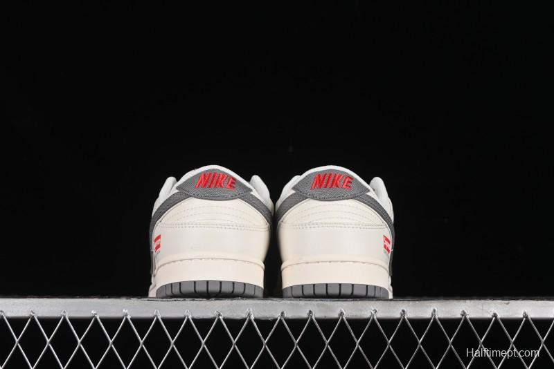 Nike SB Dunk Low Supreme Collaboration - Beige Canvas Swoosh Anniversary High-End Custom Low-Top Casual Sneakers - XX2025-108
