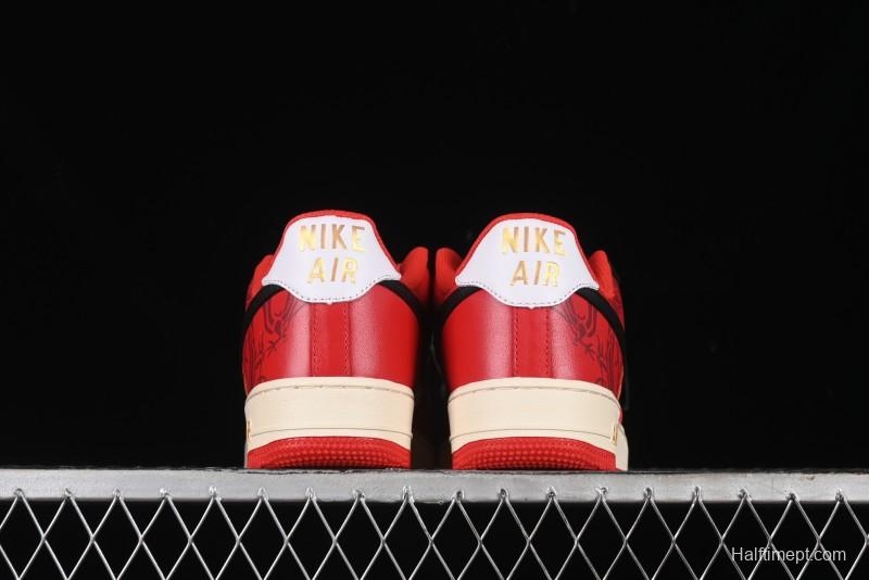 Nike Air Force 1 '07 Low Custom Wedding Sneakers with Chinese Style Elements - FN7439-133