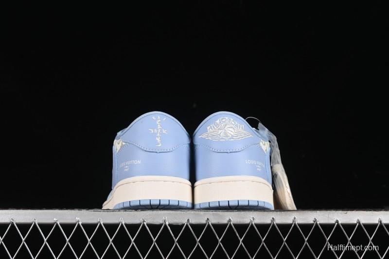 Nike Travis Scott x Fragment Design x Air Jordan 1 Low OG SP AJ1 University Blue - LX1988-104