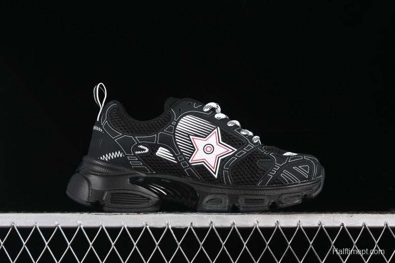 Dior Chrono Round Toe Lace-Up Lifestyle Casual Running Sneakers - 6865 WHITE BLACK