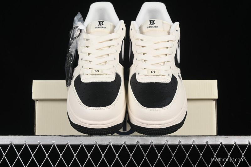 Nike Air Force 1 '07 Low Burberry Collaboration - Black White Patchwork Casual Sneakers - BB8588-227