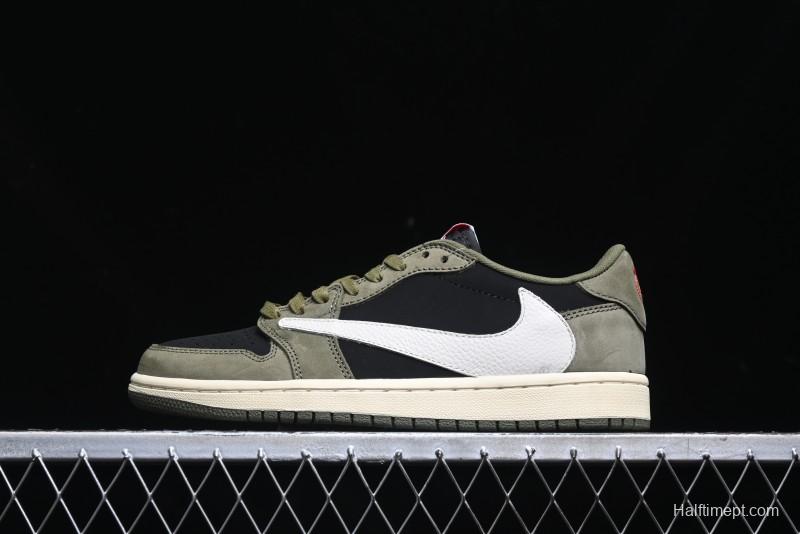 Nike Travis Scott x Air Jordan 1 Low OG AJ1 Collaboration Reverse Swoosh Sneakers - DM7866-002