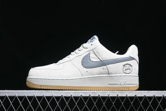 Nike Air Force 1 '07 Low Ghostface Collaboration - Light Grey Pigskin Low-Top Casual Sneakers - DF0188-022