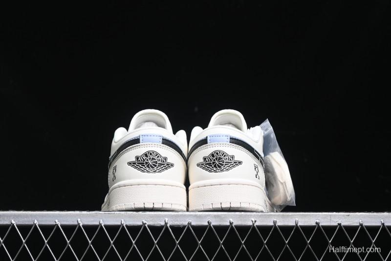 Nike Air Jordan 1 Low AJ1 OF Collaboration - Customized Retro Basketball Shoes with 3D Buttons - DM9188-001