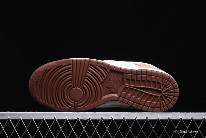 Nike SB Dunk Low Stussy Collaboration - Mummy Brown Anniversary Custom Low-Top Casual Sneakers - XX3168-601