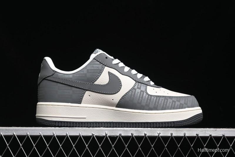 Nike Air Force 1 '07 Low Stussy Collaboration - Light Bone Shadow Low-Top Casual Sneakers - DF0180-008