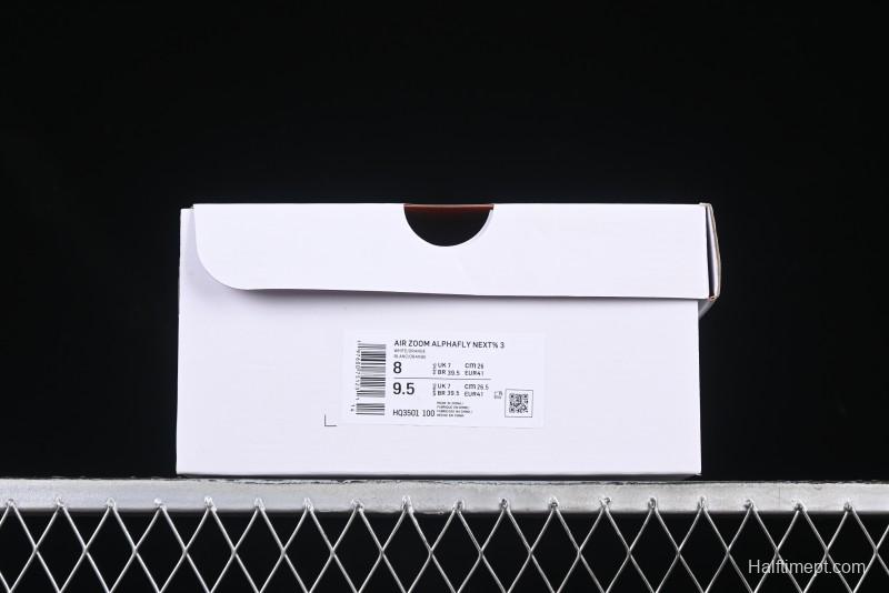 Nike ZoomX Vaporfly NEXT% 3 Marathon Series Foam Ultra-Lightweight Cushioned Running Shoes - HQ3501-100