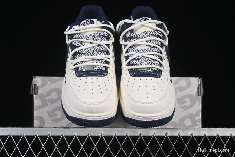 Nike Air Force 1 '07 Low The North Face Collaboration Beige Blue Patchwork Drawstring Casual Shoes - SJ1198-107