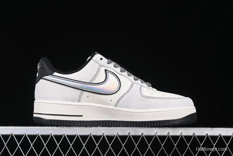 Nike Air Force 1'07 Low The North Face Collaboration - Grey Black Reflective Swoosh Casual Sneakers - DM6688-007