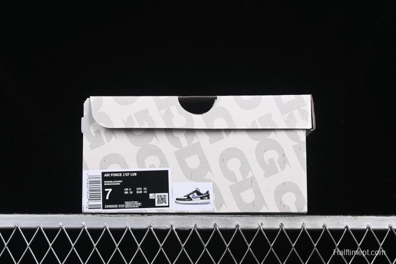 Nike Air Force 1 '07 Low The North Face Collaboration Black Grey Double Swoosh Casual Sneakers - DM6688-020