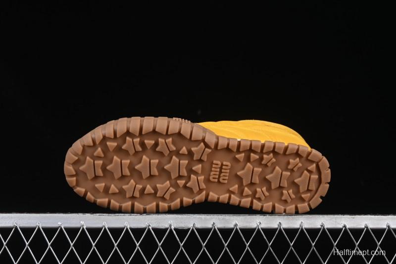 Miu Miu Suede Round Toe Lace-Up Women's Low-Top Casual Shoes - 99D4