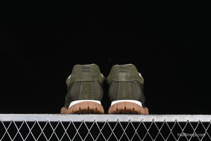 Miu Miu Suede Round Toe Lace-Up Low Top Women's Casual Shoes - 99D4