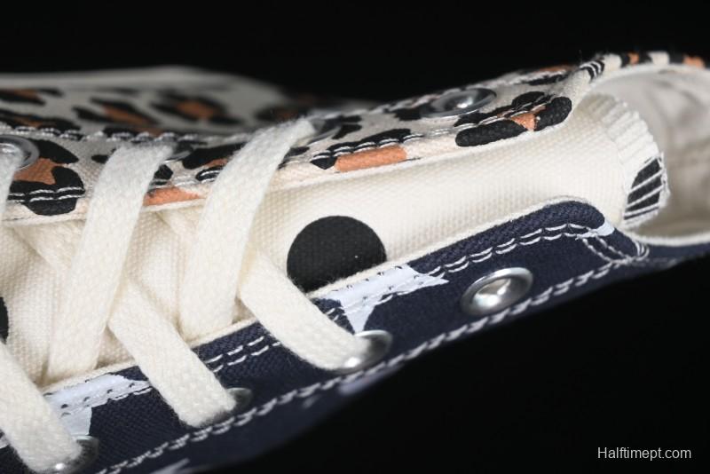 Converse x Brain Dead High Top Casual Sneakers with Mismatched Camouflage Design - A12219C